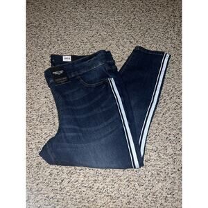 Simply Vera‎ Vera Wang Tuxedo Stripe Jegging Capri-Dark Blue-Size 20 New